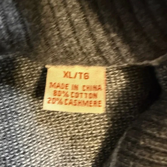 Tommy Bahama Mens XL Gray Cashmere blend Full Zip Sweater Elbow Patches Mockk - Picture 8 of 11